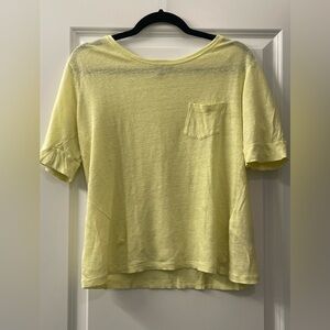 100% Linen Banana Republic Yellow Boxy Relaxed Tee